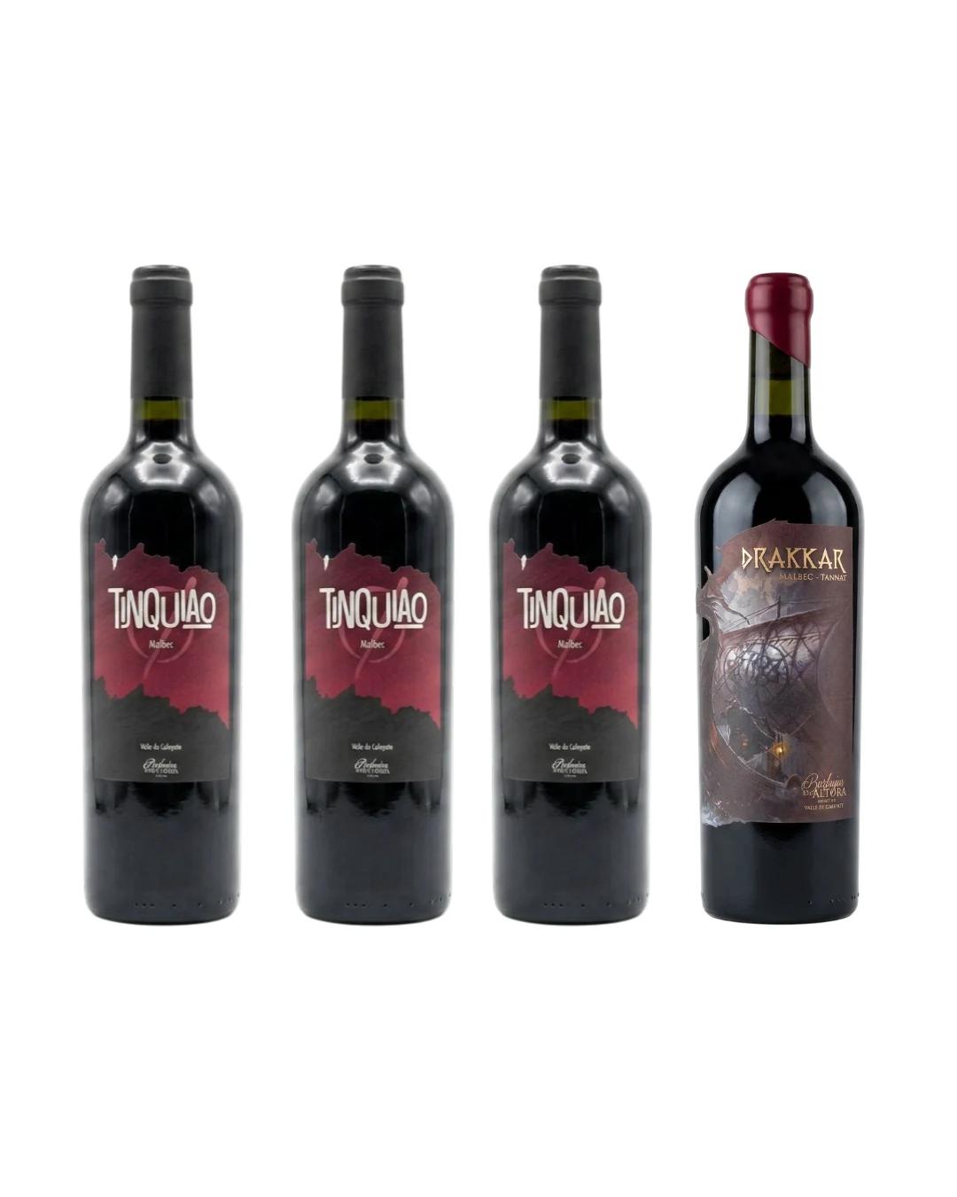 Combo "Asado Vikingo" - 3 Tinquiao Malbec + 1 Drakkar — Combo de Burbujas de Altura
