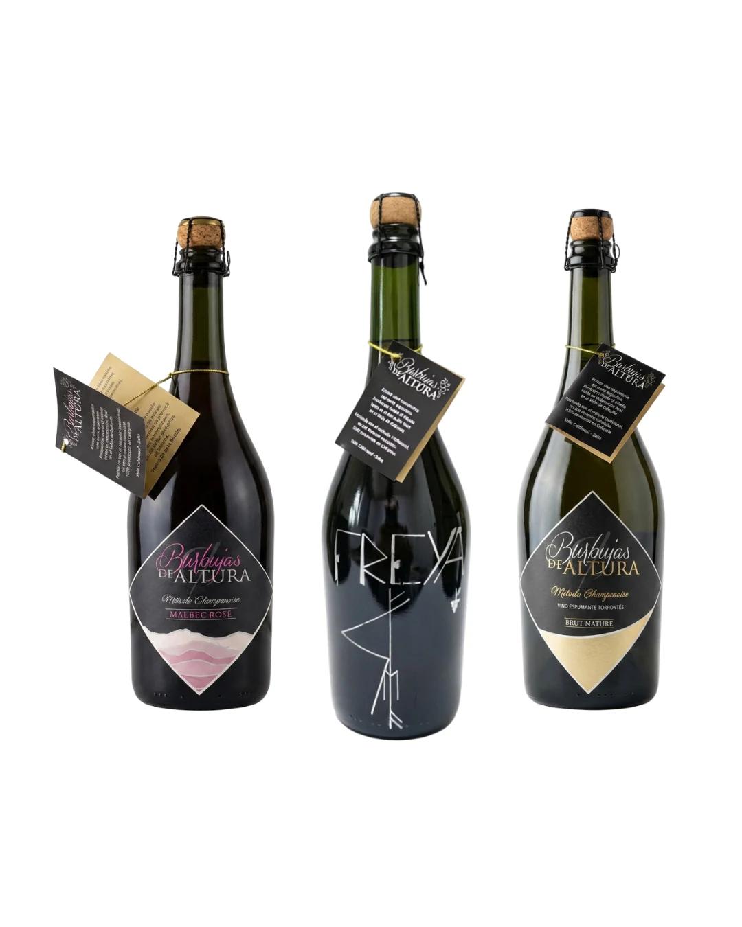 Combo "Brindis Vikingo" - 1 Malbec Rosé Espumante + 1 Torrontés Extra Brut + 1 Freya — Combo de Burbujas de Altura