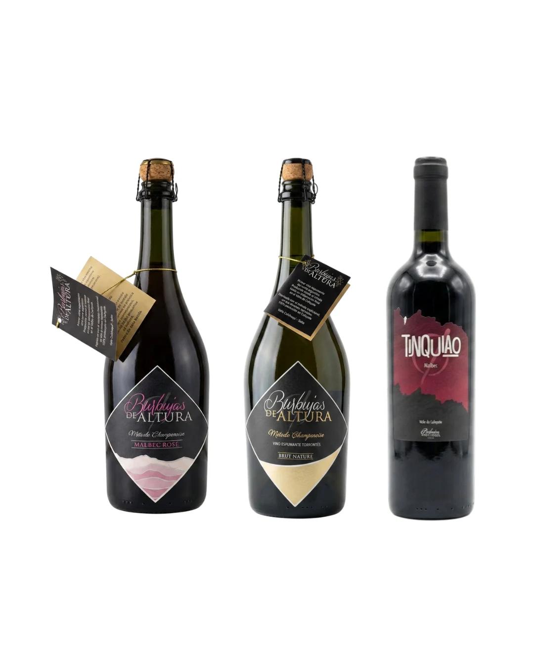 Combo "Brindis y Asado" - 2 Torrontés Extra Brut + 1 Tinquiao Malbec — Combo de Burbujas de Altura