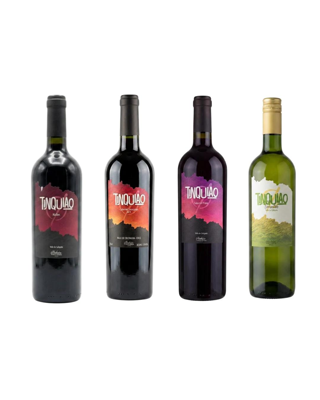 Combo "Descubrí Tinquiao" - 1 Malbec + 1 Cabernet Sauvignon + 1 Cabernet Franc + 1 Torrontés — Combo de Burbujas de Altura