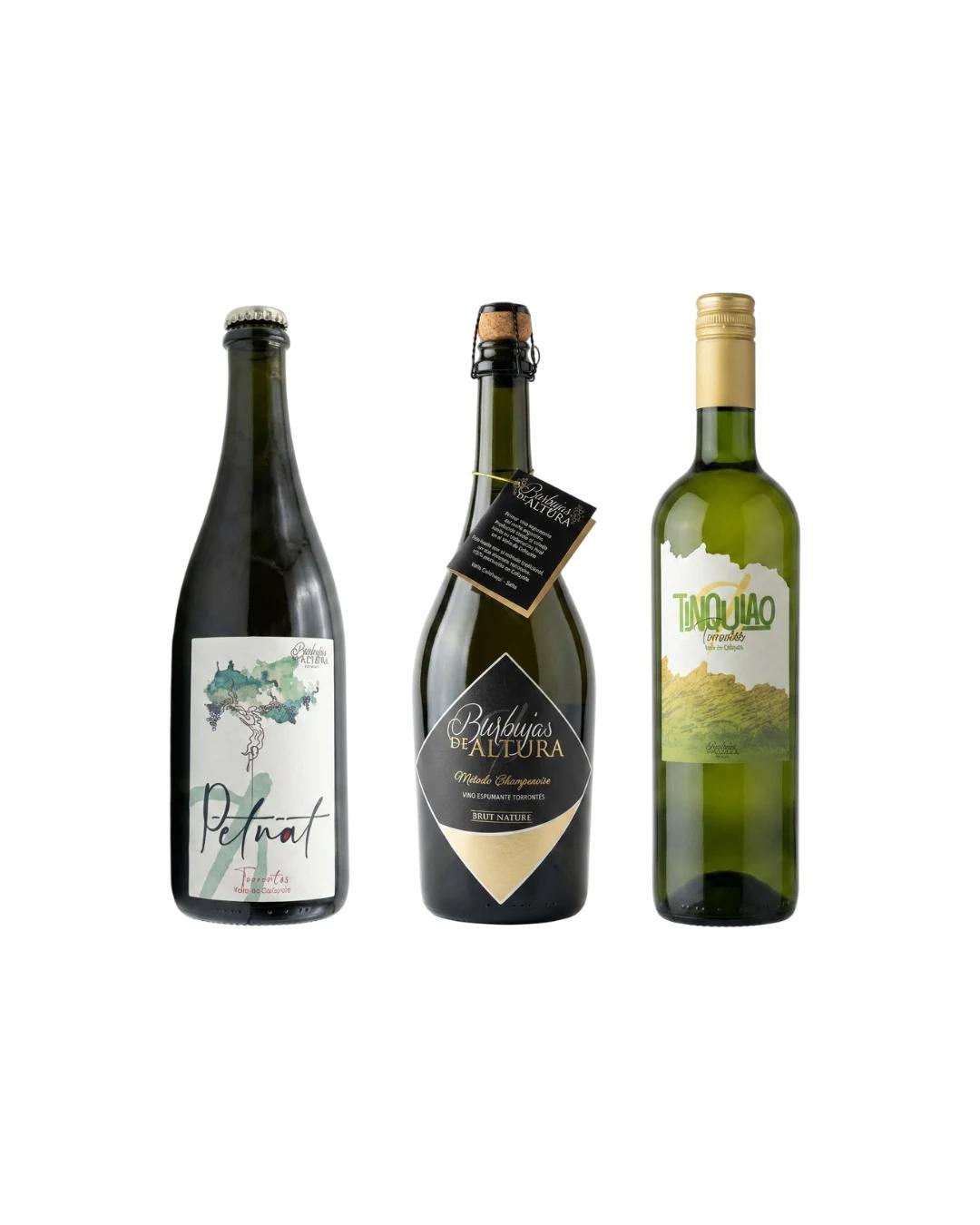 Combo "Trilogía Torrontés" - 1 Pet Nat Torrontés + 1 Tinquiao Torrontés + 1 Torrontés Extra Brut — Combo de Burbujas de Altura